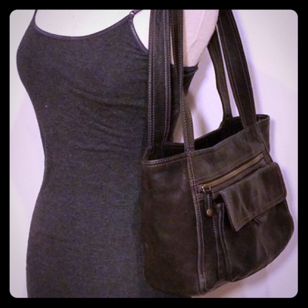 Like New Authentic Vintage Black Leather Bag